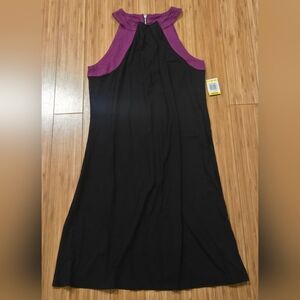 NWT INC International Concepts Black and Purple Sleeveless Dress